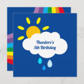 パーソナライズされた雲、雨滴、虹 (正面/裏面)