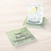 パーソナライズされた霊気セラピストデザイン ガラスコースター (アングル)