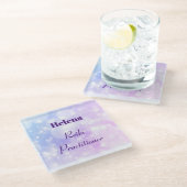 パーソナライズされた霊気デザイン ガラスコースター (アングル)