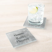 パーソナライズされた霊気マスターデザイン ガラスコースター (アングル)