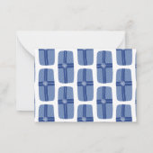 パーソナライズされた青いクリスマスギフトプレゼント ノートカード (裏面)