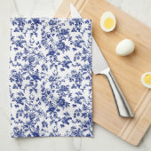 パーソナライズされた青いトワールタオル キッチンタオル (四つ折り)