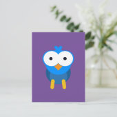 パーソナライズされた青いフクロウ ポストカード (スタンド正面)