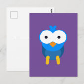 パーソナライズされた青いフクロウ ポストカード (正面/裏面)