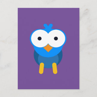 パーソナライズされた青いフクロウ ポストカード