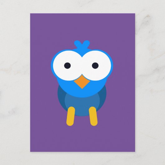 パーソナライズされた青いフクロウ ポストカード (正面)