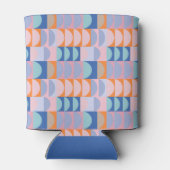 パーソナライズされた青い幾何学的なウェディングシャワーのお土産 缶クーラー (裏面)