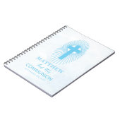 パーソナライズされた青い最初の聖餐式クロスホスト ノートブック (左側)