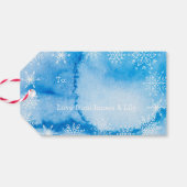 パーソナライズされた青い水の色クリスマスギフトタグ ギフトタグ (裏面横)