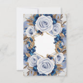 [パーソナライズされた青エレガント結婚式招待状 招待状 (裏面)