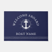 パーソナライズされた青白色いかり ドアマット (正面)