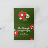 パーソナライズされた非写真レトロフラワーのクリスマスカード カード (内部)