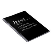 パーソナライズされた面白い辞書の定義 ブラック ノートブック (右側)