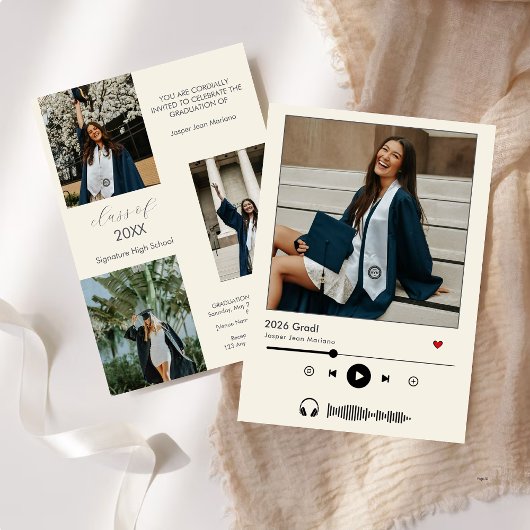 パーソナライズされた音楽プレーヤークラス 2025年卒業 招待状