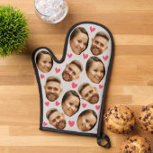 パーソナライズされた顔カスタムフォトハートカップル灰色 鍋つかみ (トップダウン)