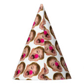 パーソナライズされた顔カット誕生日 パーティーハット (裏面)