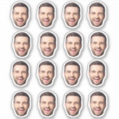パーソナライズされた顔スカスタムティッカー16フォト顔 シール (正面)