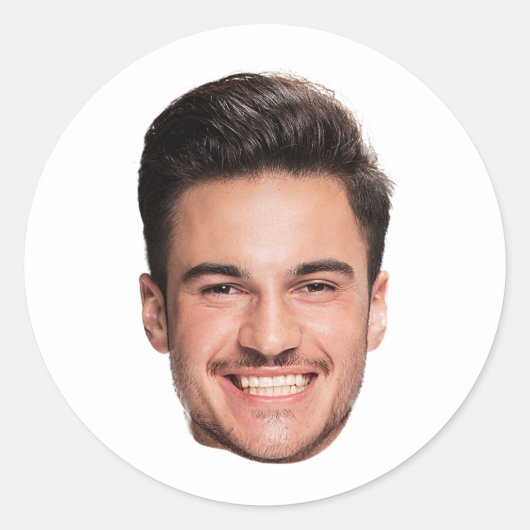 パーソナライズされた顔ステッカー写真カスタム顔 ラウンドシール (正面)