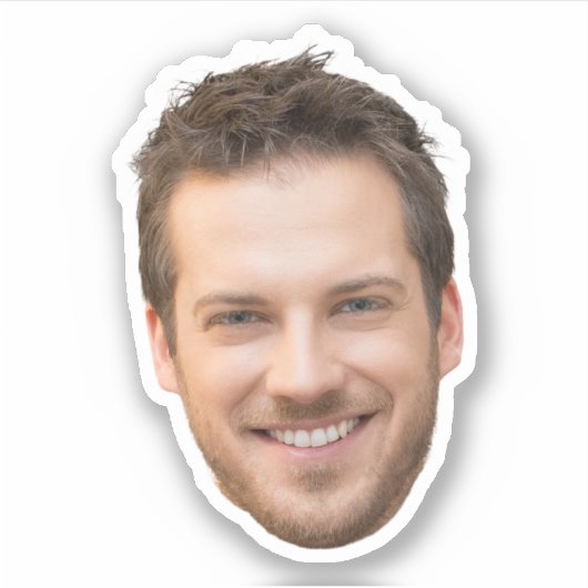 パーソナライズされた顔ステッカー、カスタム顔、写真 シール (正面)