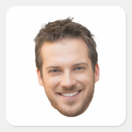 パーソナライズされた顔ステッカー、カスタム顔、写真 スクエアシール