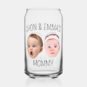 パーソナライズされた顔フォトキッズ母の日の贈り物 ガラス缶 (正面)