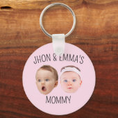 パーソナライズされた顔フォトキッズ母の日の贈り物 キーホルダー (正面)