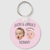 パーソナライズされた顔フォトキッズ母の日の贈り物 キーホルダー (裏面)