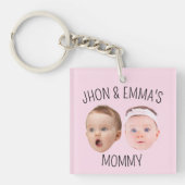 パーソナライズされた顔フォトキッズ母の日の贈り物 キーホルダー (正面)