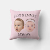 パーソナライズされた顔フォトキッズ母の日の贈り物 クッション (裏面)