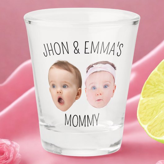 パーソナライズされた顔フォトキッズ母の日の贈り物 ショットグラス