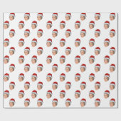 パーソナライズされた顔フォトサンタハットクリスマスギフト ラッピングペーパー (フラット)