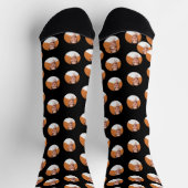 パーソナライズされた顔フォトブラッククルーソックス ソックス (上部)