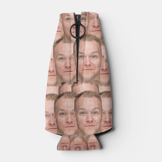 パーソナライズされた顔写真おもしろいユニーク写真 ボトルクーラー (裏面)