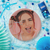 パーソナライズされた顔写真セルフィーシンプルモダン ペーパープレート (パーティー)