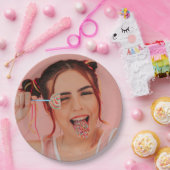 パーソナライズされた顔写真セルフィーシンプルモダン ペーパープレート (パーティー)