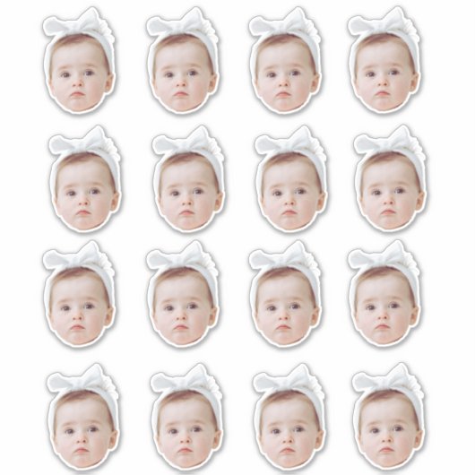 パーソナライズされた顔紙吹雪写真紙吹雪誕生日 シール (正面)