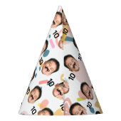 パーソナライズされた顔10th 20th 30th 40th誕生日 パーティーハット (裏面)