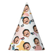 パーソナライズされた顔10th 20th 30th 40th誕生日 パーティーハット (左)