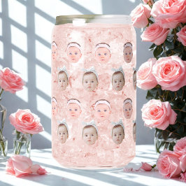 パーソナライズされた顔2写真、カスタム顔、パパ母 ガラス缶
