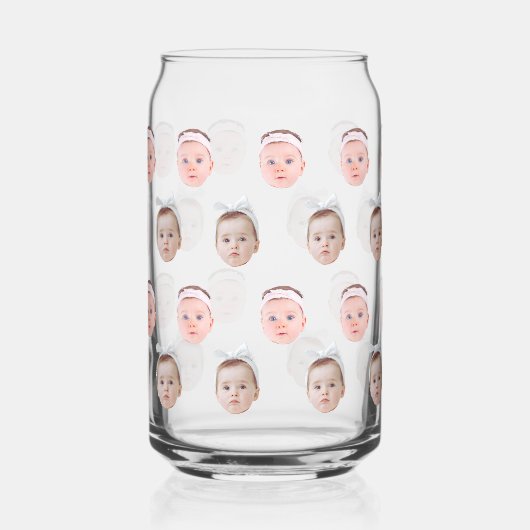 パーソナライズされた顔2写真、カスタム顔、パパ母 ガラス缶 (左)