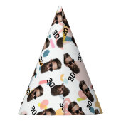 パーソナライズされた顔20日30日40日50誕生日 パーティーハット (裏面)
