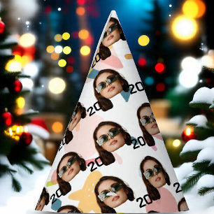 パーソナライズされた顔20日30日40日50誕生日 パーティーハット