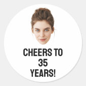 パーソナライズされた顔20th 30th 40th 50誕生日パーティー ラウンドシール (正面)