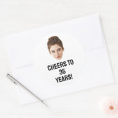 パーソナライズされた顔20th 30th 40th 50誕生日パーティー ラウンドシール (封筒)