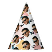 パーソナライズされた顔30日40日50日60誕生日 パーティーハット (左)