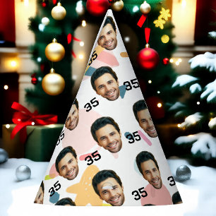 パーソナライズされた顔30日40日50日60誕生日 パーティーハット