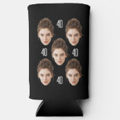 パーソナライズされた顔30th 40th 50th誕生日好意 スリム缶クーラー (正面)