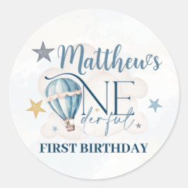 パーソナライズされた風船の中のクマの丸いステッカー ラウンドシール