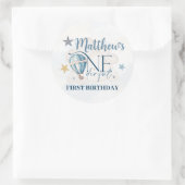 パーソナライズされた風船の中のクマの丸いステッカー ラウンドシール (バッグ)