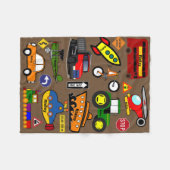 パーソナライズされた飛行機、列車、自動車 フリースブランケット (正面(横))